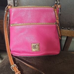 Dooney & Bourke Fuchsia Leather Crossbody Bag